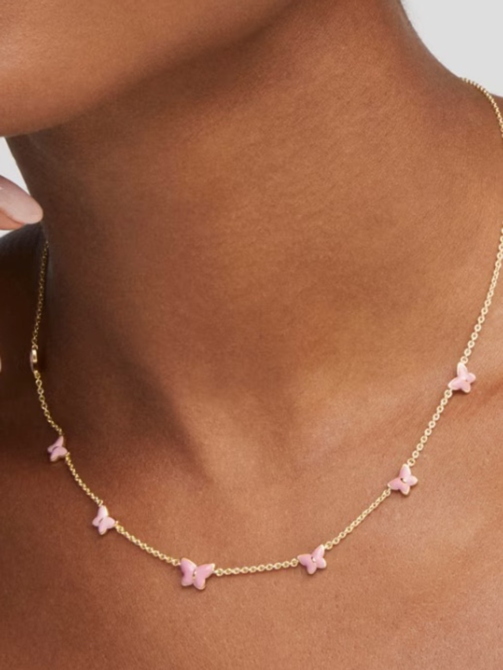 kendra scott lillia butterfly gold enamel strand necklace